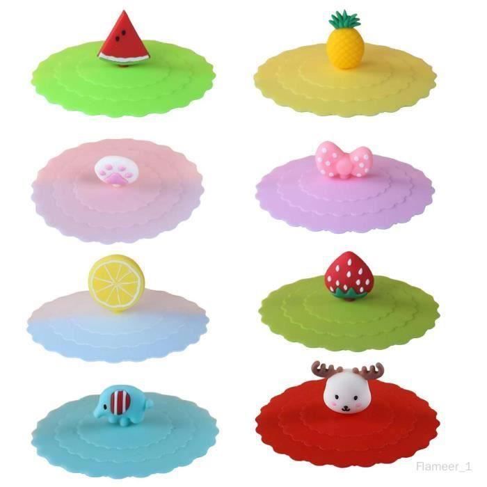 Lot De 6 Couvercles En Silicone Pour Tasses - Diamètre 10 Cm, Anti-poussière, Réutilisables, Lavables