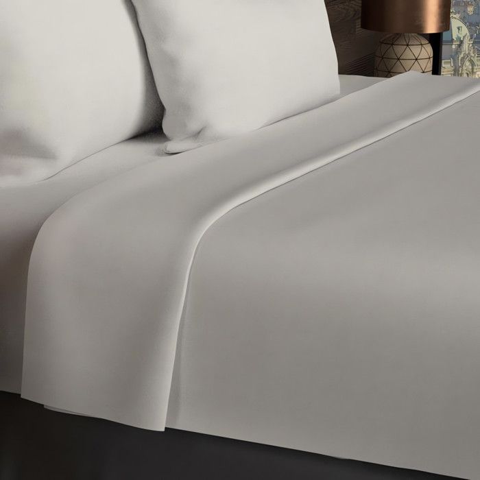 Drap plat en coton 57 fils 180x290 cm UNI lin par Soleil docre Drap plat en coton 57 fils 180x290 cm UNI lin par Soleil docre