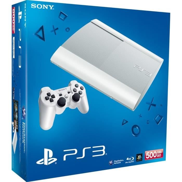 PS3 ULTRA SLIM Blanche 500Go