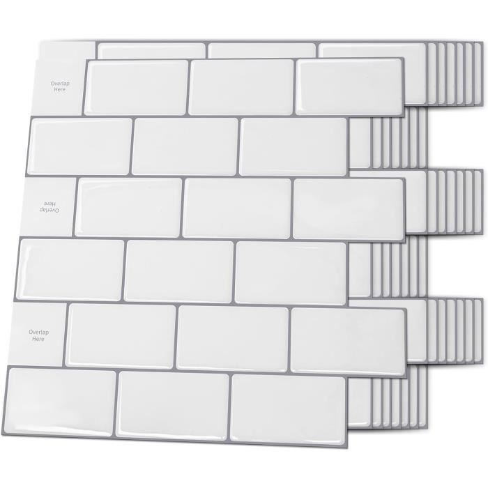 Art3d Crédence Adhésive Cuisine 10 Pcs – Carrelage Autocollant Marbre Blanc 30,5×30,5 Cm Art3d Crédence Adhésive Cuisine 10 Pcs – Carrelage Autocollant Marbre Blanc 30,5×30,5 Cm