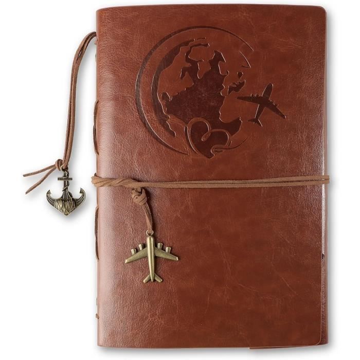 GEBETTER Carnet De Note Cuir A5 Journal à Spirale Rechargeable Vintage