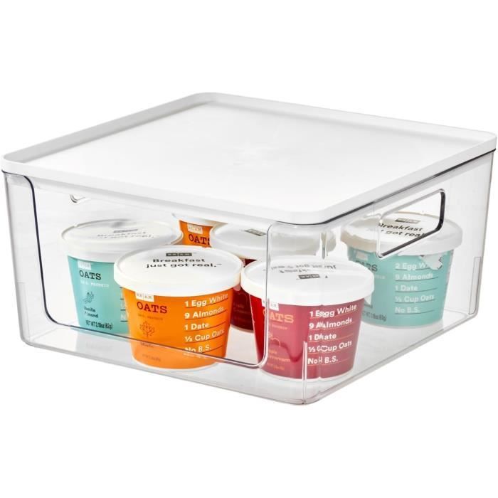 Lot De 4 étagères à Bouteilles Transparentes - Organiseur Empilable Pour Frigo, 20,5x12x11 Cm - 12