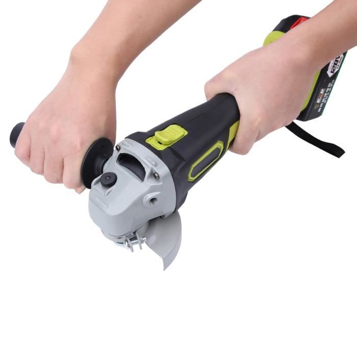 Meuleuse d'angle Sans Fil 21 V avec 2 Batteries 125 mm, Moteur Sans