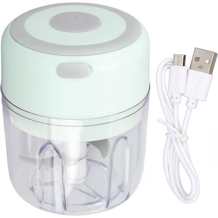 Mini Hachoir Électrique USB 350 Ml - 3 Cups - Pour Ail, Légumes, Viande - Sans Fil Et Rechargeable
