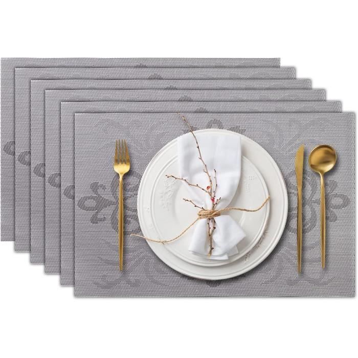 Lot De 6 Sets De Table Rond Polypropylène Lavables Antidérapant