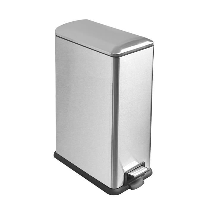 Poubelle Avec Couvercle à Pression - Design Compact Pour Salle De Bain, Bureau, Chambre - ABS Antidérapant - 25,5x25x16,5 Cm
