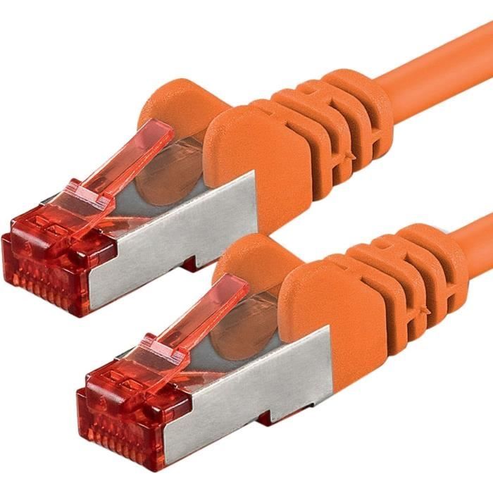 10x 1m - Câble patch câble réseau Cat 6 Cat6 RJ45 SFTP - jaune