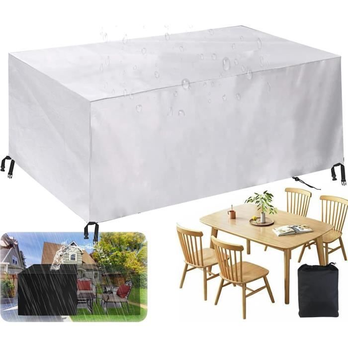 Carrée 140x140 Housse Pour Salon De Jardin Bâche Imperméable Mobilier De Jardin Coupe-Vent Anti-UV Respirante Pour