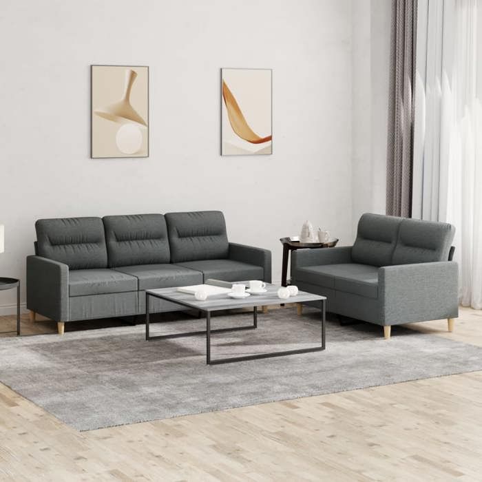 Ensemble Canapé 2 Places Similicuir Gris VidaXL - Neuf Sous Emballage