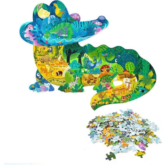 Puzzle Enfant, 154 Pièces Puzzle Animaux Enfant, Jouet éducatif Enfant,  pour Fille et Garçon de 4+ Ans (Crocodile)