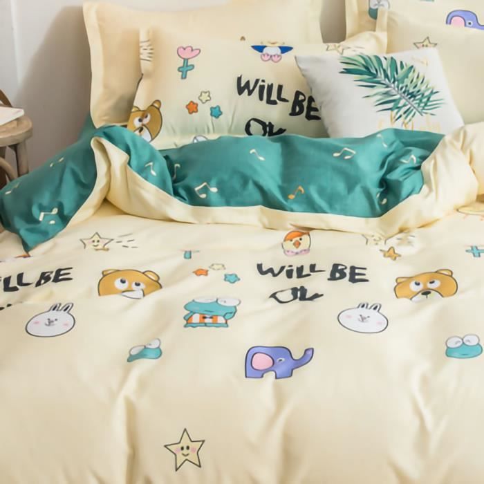 Housse de couette - ZJCHAO - 150x200cm - Douce pour la peau - Fermeture