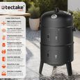 TECTAKE Fumoir Barbecue - Vertical Arrivée d'air réglable Bac à eau inclus - Noir-1