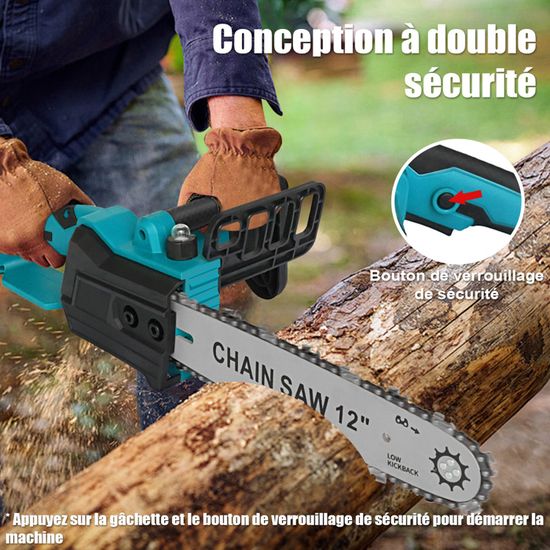 YARDCARE Tronçonneuse Sans Fil 12 Pouces 18V - Moteur Brushless Puissant, Batterie 4Ah, Écran LED, Tension Sans Outil, Lubrification Auto - Coupe Rapide Et Propre