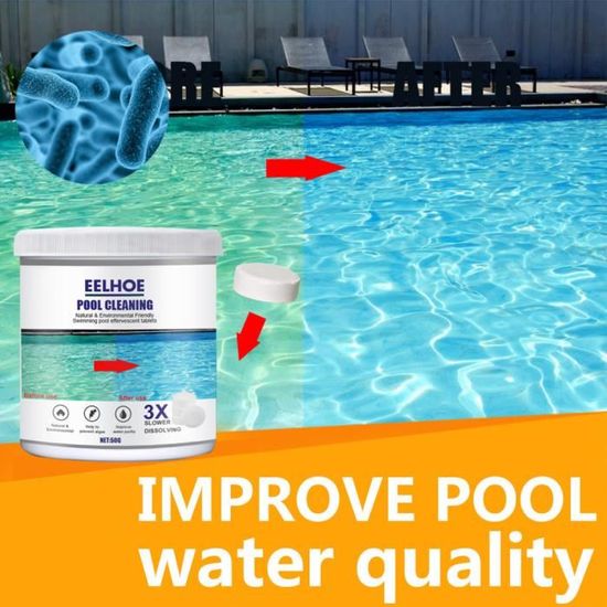 Pastilles de nettoyage de trempage de piscine Élimination des bactéries  Qualité de l'eau Nettoyant multi-usages Décontamination de l'eau