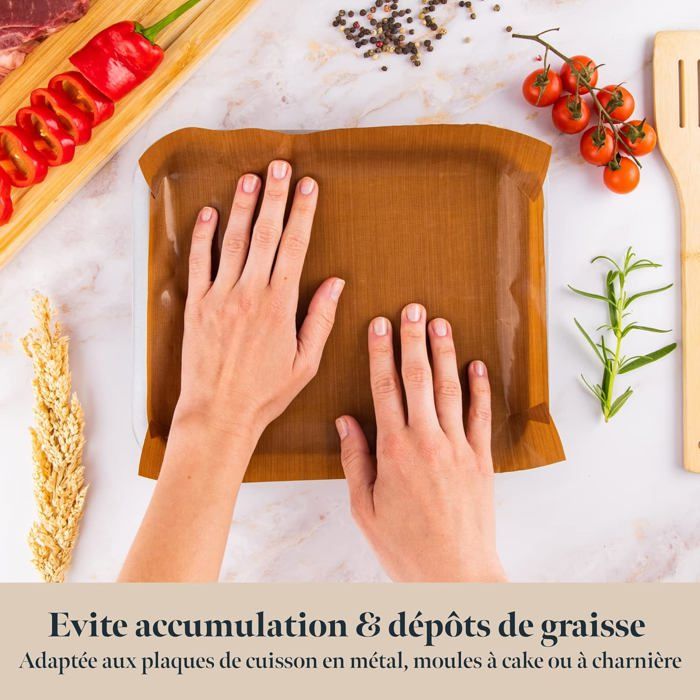 Feuille De Cuisson Reutilisable Papier Cuisson Réutilisable(Lot De 10-40X60CM) Papiers De Cuisson Papier Sulfurisé Pour Air Fryer