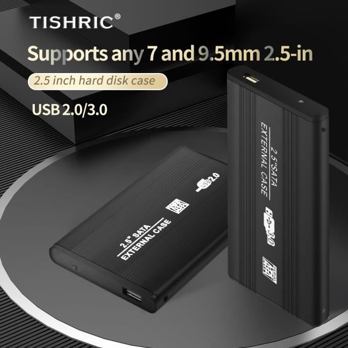 Boitier Disque Dur Externe Noir USB 3.0 2.5 pouces pour SATA HDD