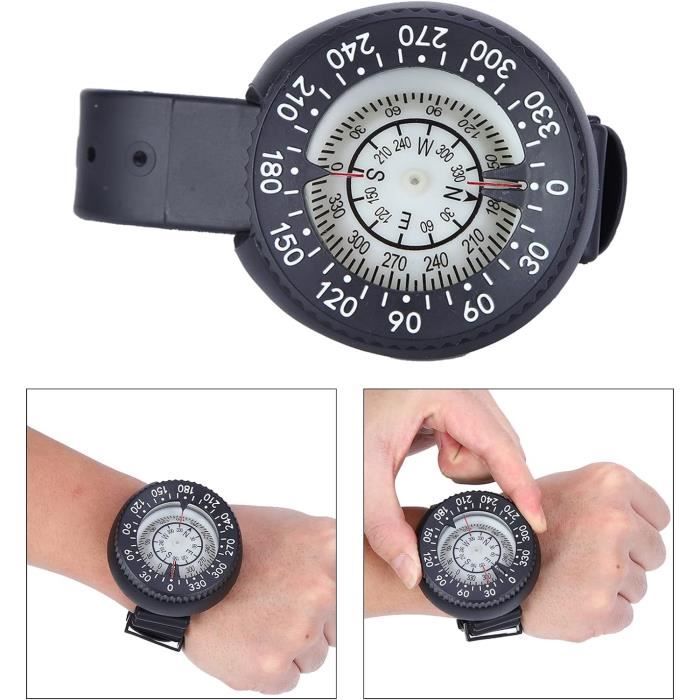 Lot De 5 Mini Boussoles Pour Bracelet De Montre – Clips Universels, Noir – Pour Randonnée, Chasse, Orientation