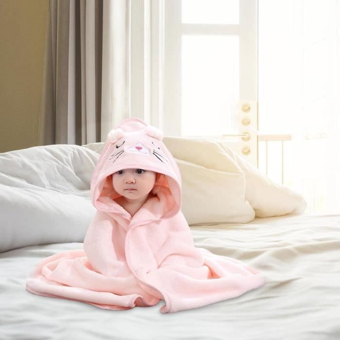 Cape de Bain Bebe a Capuche Sortie De Bain Drap Serviette de Bain Extra Doux Absorbant avec Design Animal pour Bebe Nouveau ne rose Cdiscount Puericulture Eveil bebe