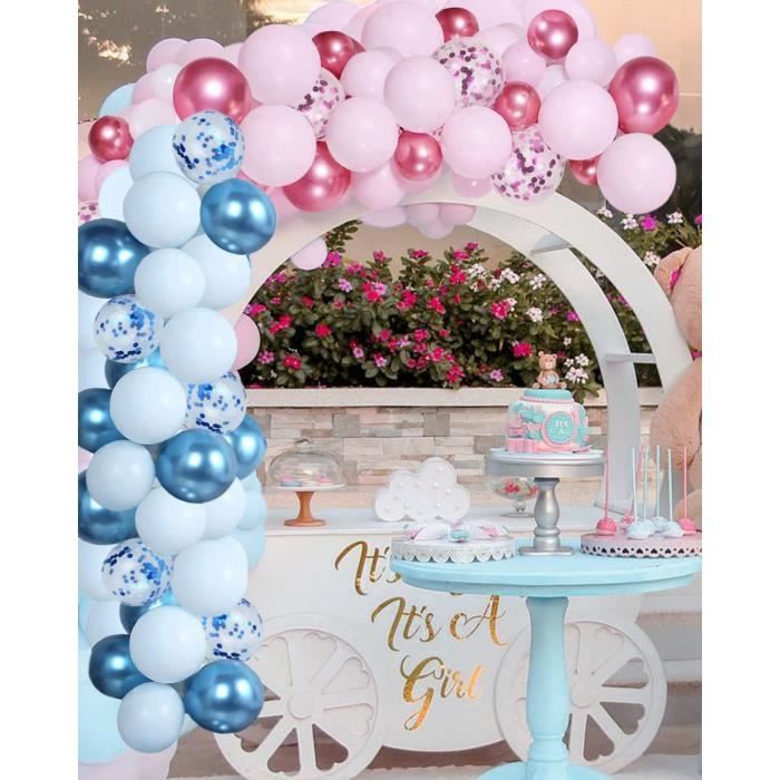 Arche de ballons Blauw /Rose - Forfait ballons 160 pièces Baby