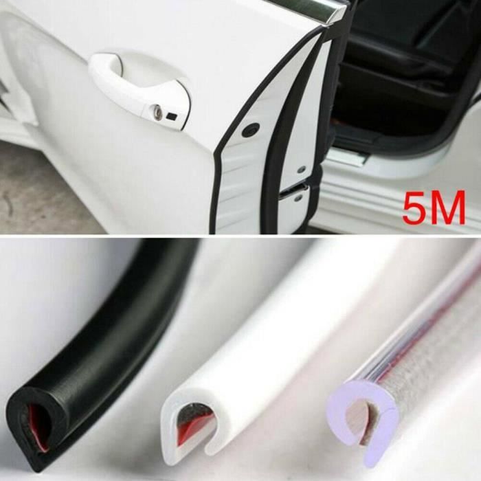 Protections Anti-chocs Voiture Pinsheng - Lot De 8 Bandes Silicone Noir Et Blanc