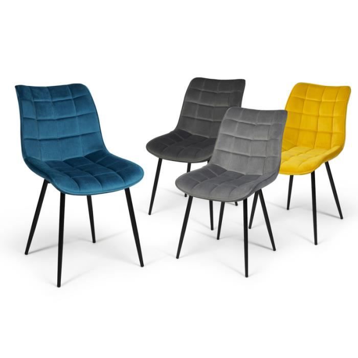 Lot de 4 chaises MADY en velours