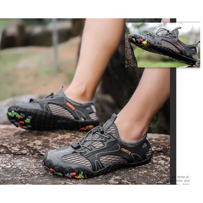 Fgnfyis Chaussures De Marche Sportives Pour Hommes, Bout Rond, Couleur Unie, Gris