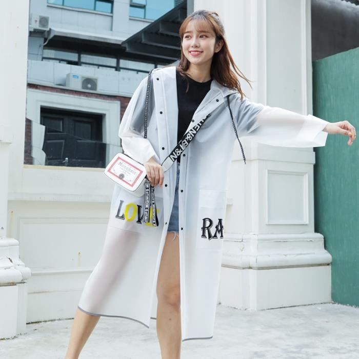 Trench Impermeable Transparent pour femme et homme veste de randonnee pour etudiant Poncho de voiture Long Type Black Blanc Cdiscount Pret a Porter