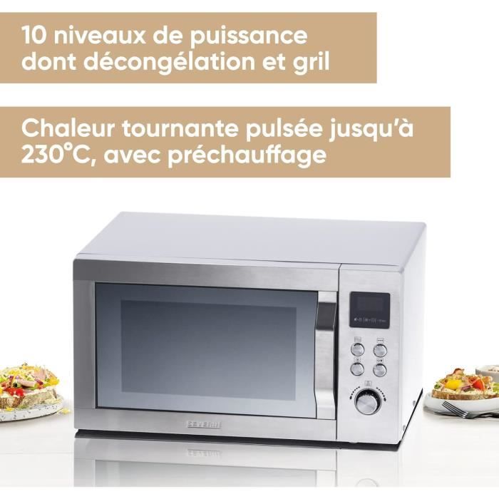 Four À MicroOndes 25 L, 2 150 W, Four MicroOnde Avec Fonction Gril Et Chaleur Tournante Pulsée