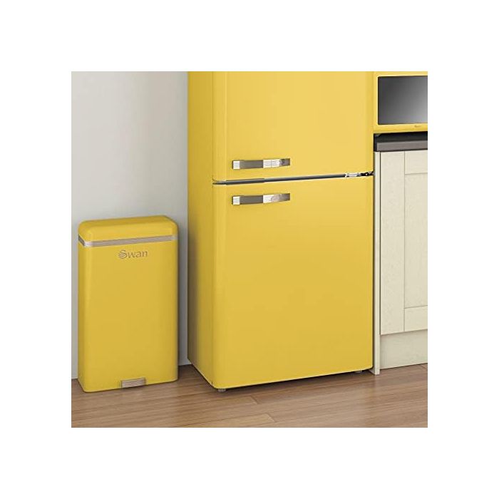Poubelle Automatique Rétro SWAN 45L - Acier Inoxydable, Ouverture Par Capteur