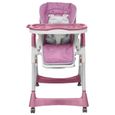 Chaise haute bébé Deluxe Rose Hauteur réglable-MEE-2