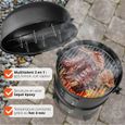 TECTAKE Fumoir Barbecue - Vertical Arrivée d'air réglable Bac à eau inclus - Noir-2