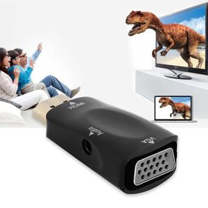 Adaptateur HDMI Vers VGA Avec Audio - Résolution 1080p - Plug And Play - Câble 255 Mm - Pour PC, Ordinateur Portable, Projecteur, écran VGA - 6