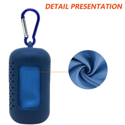 HEMOTON Serviettes De Sport à Séchage Rapide - Lot De 2 En Fibres Rafraîchissantes - Pour Entraînement, Voyage, Activités Extérieures - Avec Pochette De Rangement Et Clip - 5