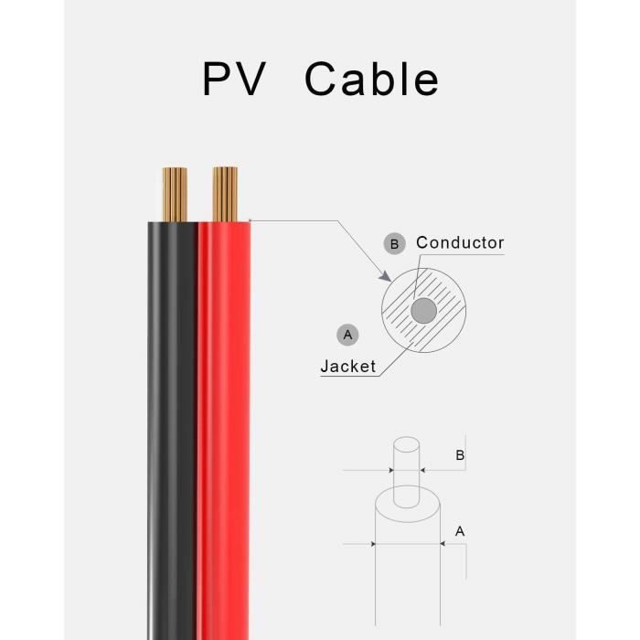 Adaptateur MC4 Vers SAE Pour Panneau Solaire à Adaptateur SAE 10 AWG Kit De Chargement Pour Batterie De Panneau Solaire Rv 50 Cm 73229352
