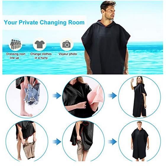 Poncho de bain adulte microfibre clearance