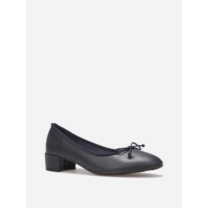 Ballerines talon Femme Bleu N ud lastique Simili Bleu