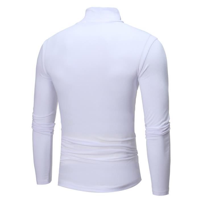 Sous-vêtement thermique homme col montant manches longues blanc - iixpin