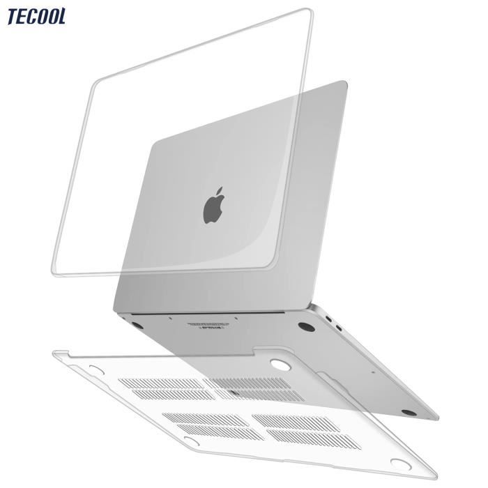 TECOOL Coque MacBook Air 13 Pouces 2021 2020 2019 2018 A2337(M1) A2179  A1932, Étui Rigide de Protection, Transparent - Cdiscount Informatique
