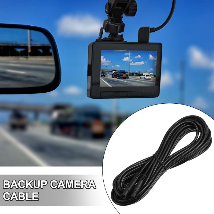 Rallonge Câble Vidéo RCA 6m + Câble DC 1m - Pour Caméra De Recul, Double Blindage, Avec Adaptateur - Véhicule, Moniteur