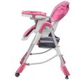 Chaise haute bébé Deluxe Rose Hauteur réglable-MEE-3