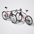 Râtelier pour 3 vélos métal laqué support de rangement métal pneu de 35 à 60mm range-vélos support rangement vélo VTT enfants BMX-3