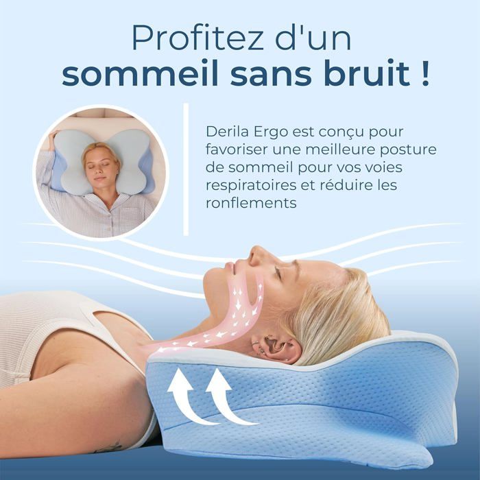 Derila Oreiller Taie D'oreiller Derila à Mémoire De Forme - Blanc - Rafraîchissante - Pour Oreiller Anti-ronflement Taie Sommeil Frais