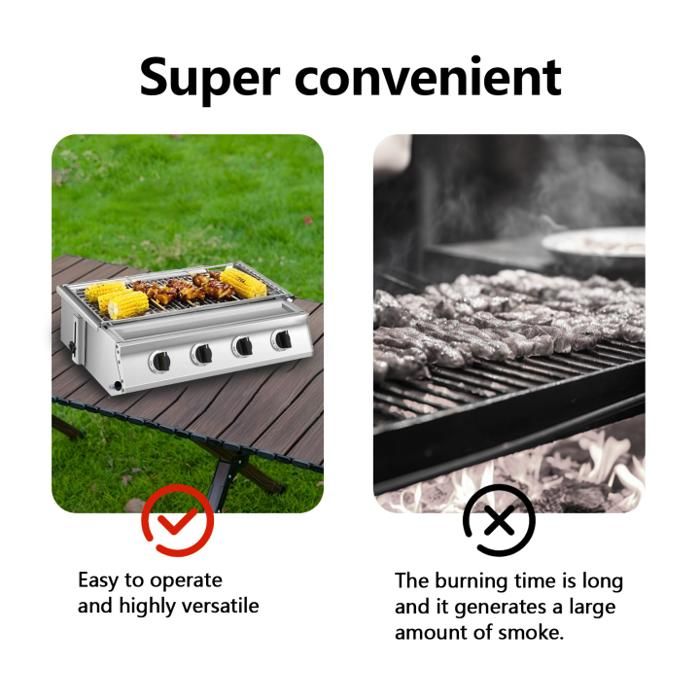 Barbecue Gaz Portable et Sans Fumée Pour Jardin, Terrasse, Camping — free download