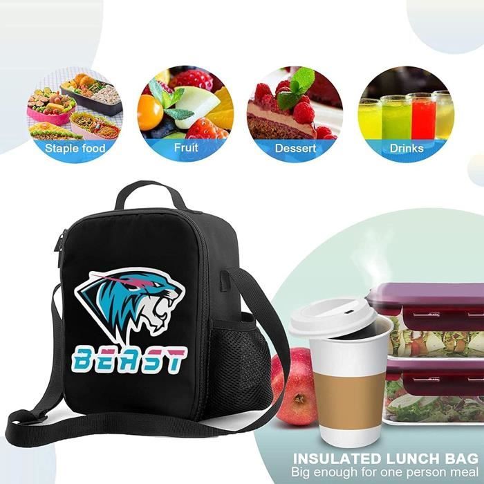 Mr Beast Lunch Box avec doublure rembourrée isolée Sac à déjeuner