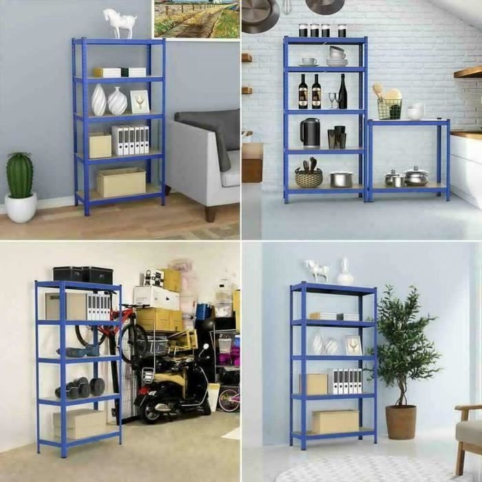 Étagère Rangement Atelier Stagecaptain WBR-175 GR - 5 Niveaux Charge Lourde 625kg - Vert Foncé
