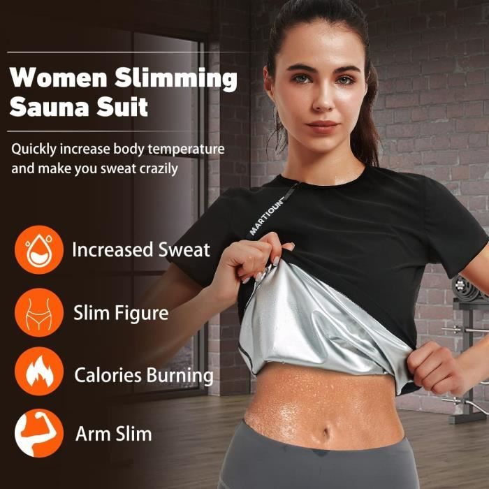 Combinaison De Sudation Amincissante Femme - 4 En 1 Pour Sport, Yoga, Fitness - Tissu Thermique, Compression Ventre Et Taille
