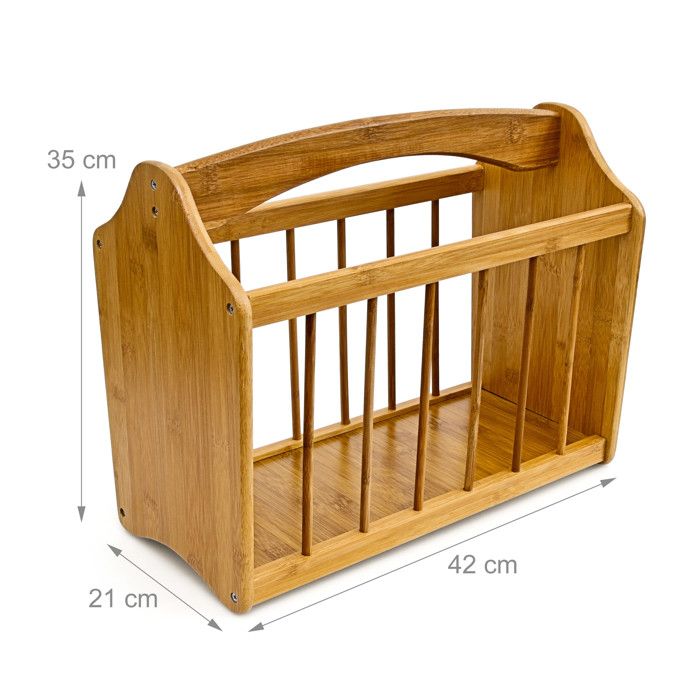 Porte-journaux Bambou Relaxdays - 30x40x40cm, Rangement A4/A5, Naturel