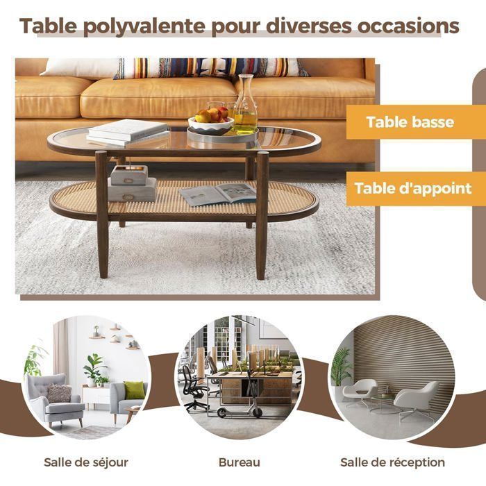 TABLE BASSE RONDE FER FORGÉ PLATEAU VERRE ANNEES 60