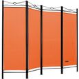 Paravent intérieur 4 panneaux 180 x 163 cm Séparateur de pièce pliable orange Cloison de séparation Intérieur maison-0
