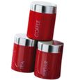 Lot de 3 blanc brillant Métal et Verre Stockage Bocaux thé café sucre cannisters